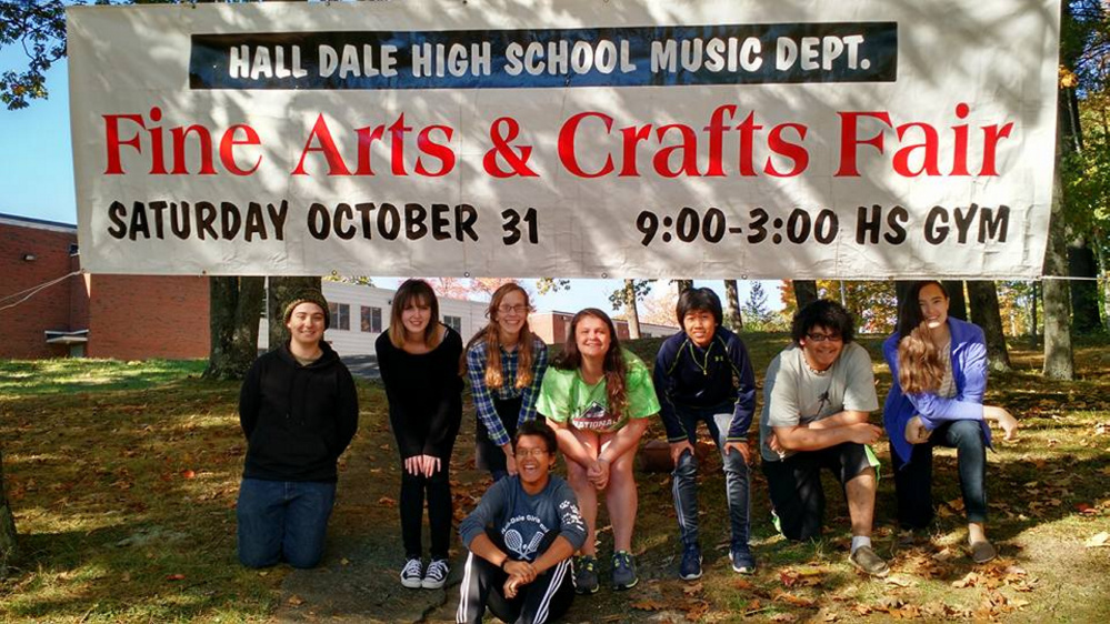 Music council members, front, is  Becca Freed-Barlow, and back from left are Eben Jovin, Genevieve Thomas, Annie Wilson, Hailey Taker, Maya Freed-Barlow, Josh Noriega-Allen and Anna Hodgkins.