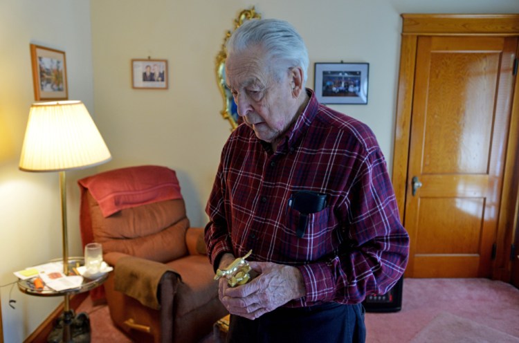 Joe Boudreau, 91, who raised 11 children, trapped, fished and hunted more than 40 years, taught all his children to do the same. He worked at Maine Central Railroad, kept four gardens, did side jobs and earlier this year was awarded the Maine Department of Inland Fisheries and Wildlife’s Lifetime Outdoor Achievement Award.