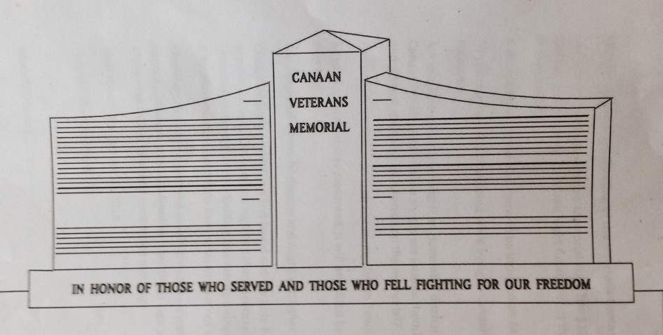 A drawing shows a proposed Canaan Veterans Memorial.