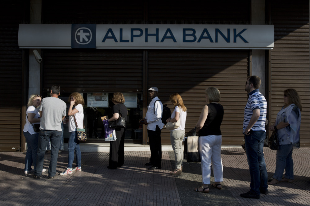 The European Central Bank said Saturday that Greece’s battered banks need $15.8 billion in fresh money to get back on their feet and resume normal business.