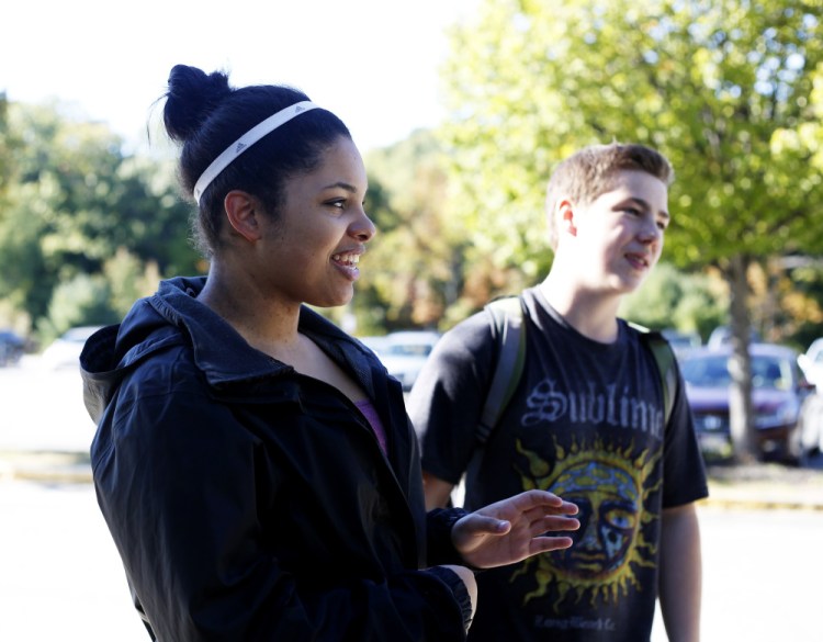 Kiara Sweet, 18, and Felixx Pease, 16, both juniors at Gorham High School, say they are upset with the school’s decision not to hold dances this year.