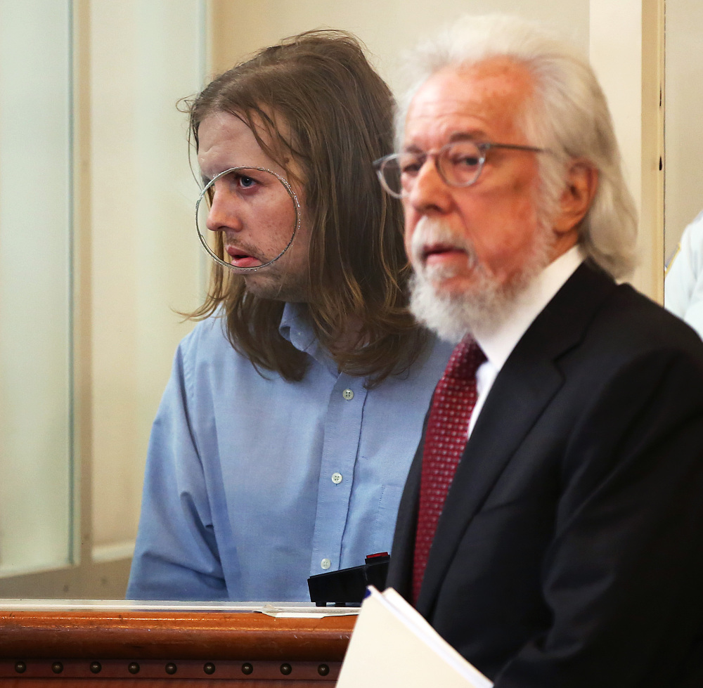 Michael McCarthy is arraigned on murder charges in the death of Bella Bond in Dorchester District Court in Boston last month.