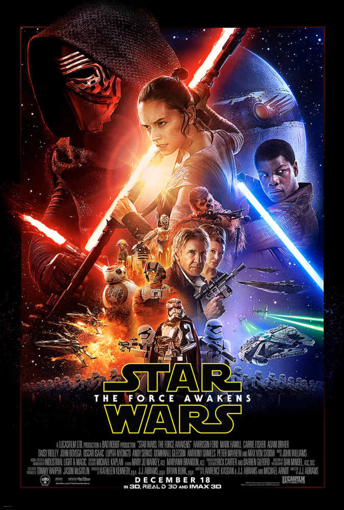 The poster for the new film, “Star Wars: The Force Awakens.”