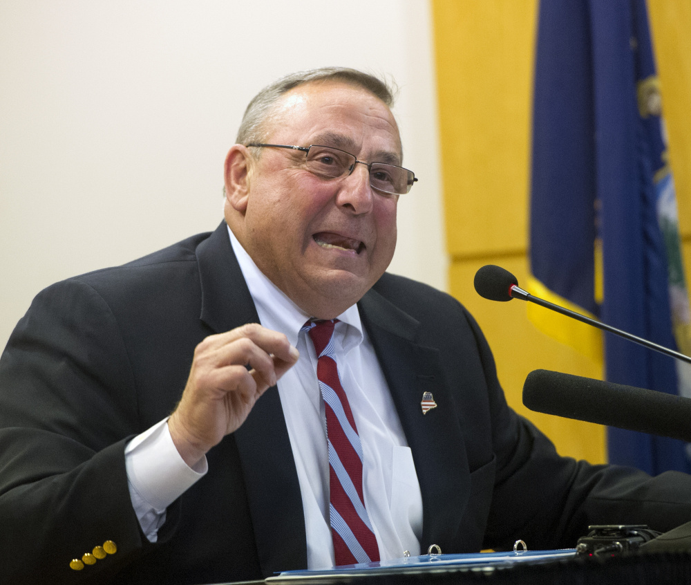 Gov. Paul LePage told his audience Wednesday evening at Central Maine Community College that Maine must address income taxes, energy costs, welfare reform and the student debt crisis.