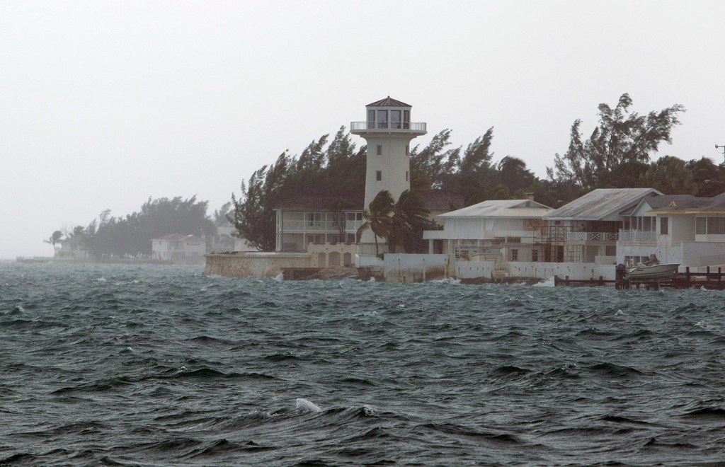 Wind and rain from Hurricane Joaquin hit Nassau, Bahamas, on Friday. The hurricane dumped torrential rains across the eastern and central Bahamas as a Category 4 storm.
The Associated Press