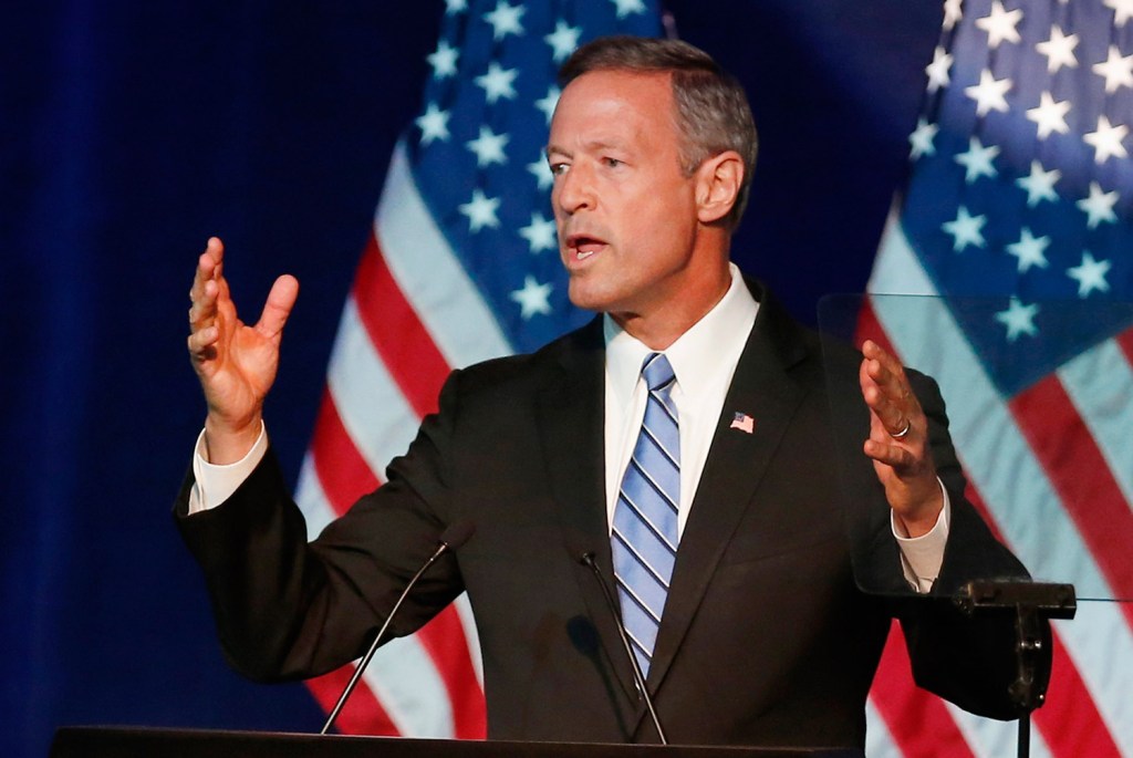 Martin O'Malley speaks in Minneapolis in August. The former Maryland governor needs a breakthrough in Tuesday night's Democratic presidential debate.
The Associated Press