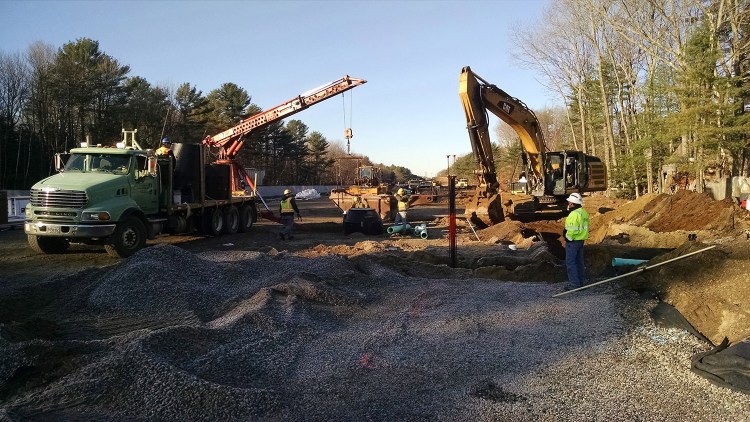 Installation of sewer line continues this week at the site for the Brunswick layover facility.
Photo courtesy Northern New England Passenger Rail Authority