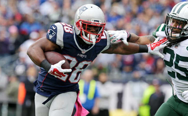 Patriots running back James White could see more action, especially on third down, now that Dion Lewis has been lost for the season. In limited duty, White has caught seven passes for 52 yards. The Associated Press