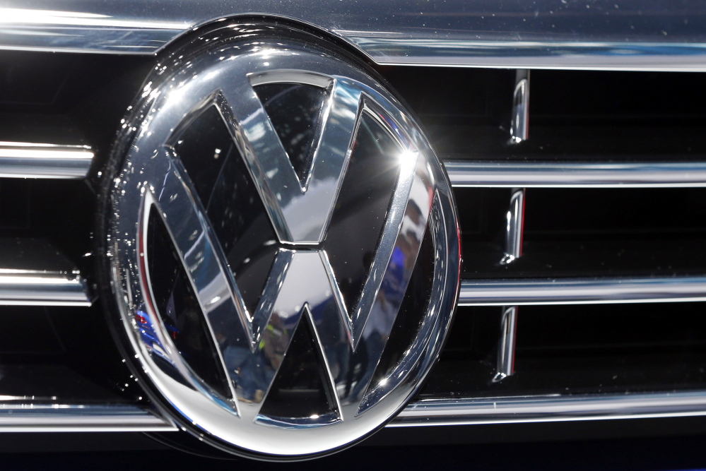 In this Sept. 22, 2015, file photo, the logo of Volkswagen at a car is photographed during the Car Show in Frankfurt, Germany.