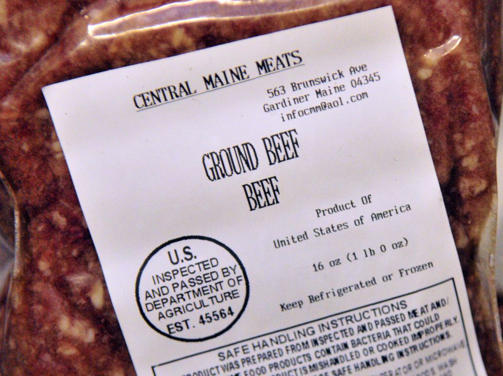 A Central Maine Meats label seen during a tour of the company’s processing facility in Gardiner on Thursday.
