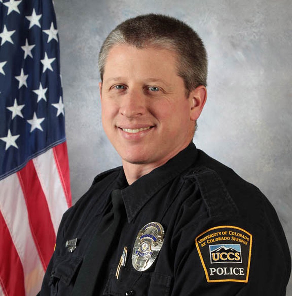 This photo provided by the University of Colorado at Colorado Springs shows officer Garrett Swasey, who was killed in a shooting at the Planned Parenthood clinic in Colorado Springs on Friday.
