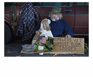 One of the far-too-many homeless veterans in the United States. (Photo by www.capitolhillblue.com)