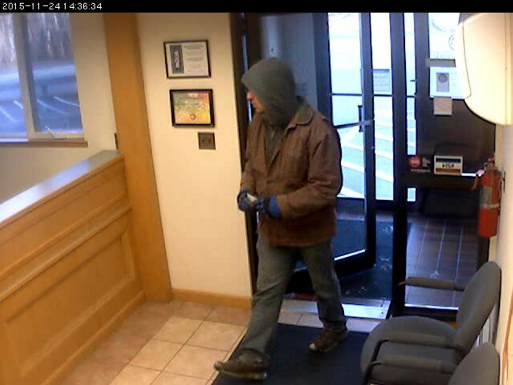 Police say this man on Nov. 24th entered the Trademark Federal Credit Union at 44 Edison Drive and demanded money from a teller.