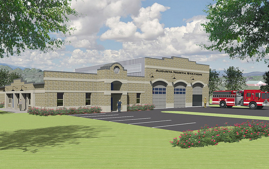 An artist rendering of what the new fire station in north Augusta will look like when it is complete, likely sometime next year.