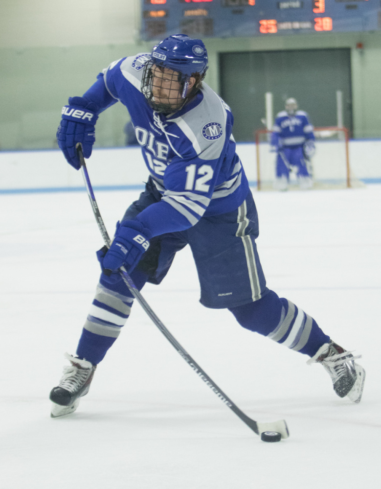 Contributed photo/Colby athletics Colby junior defenseman Jack Burton has four assists in six games this season.