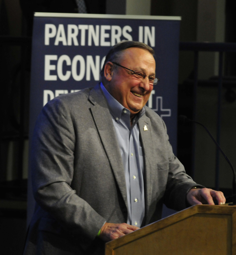 Gov. Paul LePage, seen last week during an event at Colby College, is scheduled to hold his next town hall meeting in Waterville. It’s planned Thursday, 6-p.m.-7 p.m., at Waterville Junior High School on West River Road.