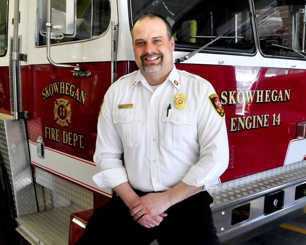 Skowhegan Fire Chief Shawn Howard is seen at the department on Feb. 24. Howard, who has also been serving as chief of the Madison Fire Department, is stepping down from the Madison post to focus on his Skowhegan duties.