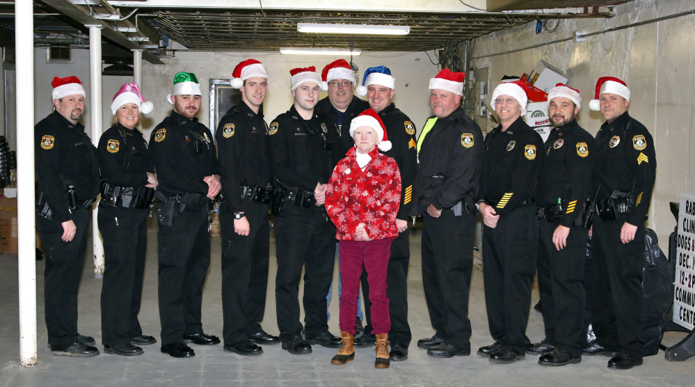 Front from left, is Dispatcher Jeanne Kempers; and back from left, are Officers Casey Dugas, Shanna Blodgett, Jordan Brooks, Blake Wilder and Patrick Mank, Chief Tom Gould, Sgt. Matthew Bard, Officers Todd Genest and Billy Beaulieu, Capt. Paul St Amand and Sgt. Matthew Wilcox.