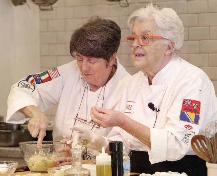 The Tuscan Mamas, Franca Gatteschi, left, and Mimma Ferrando, are favorites at Stonewall Kitchen in York.