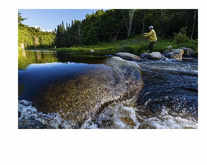 Fly-fishing on Cold Stream in Maine's Northern Forest. (Photo by Jerry Monkman)