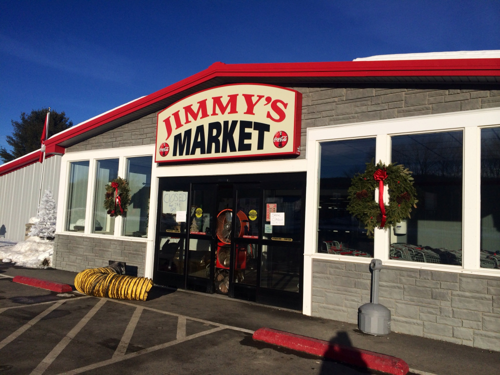 Jimmy’s Market, on U.S. Route 201 in Bingham, was closed Wednesday after a fire in a construction area damaged the building.