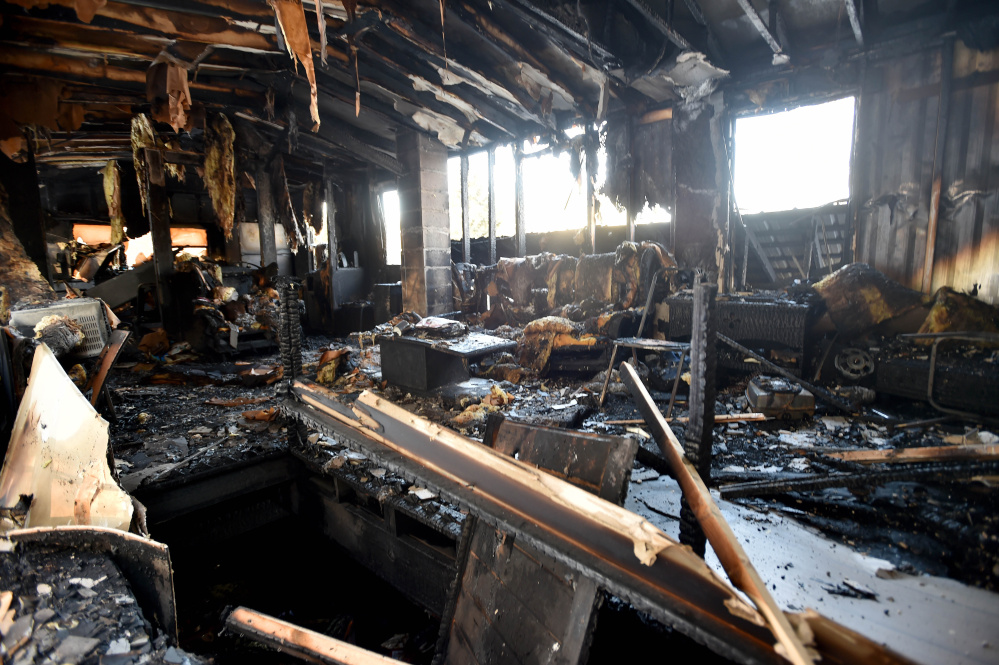 The second floor of David Ladd’s home is seen after a fire  destroyed the Bunker Hill Road residence on Thursday morning.