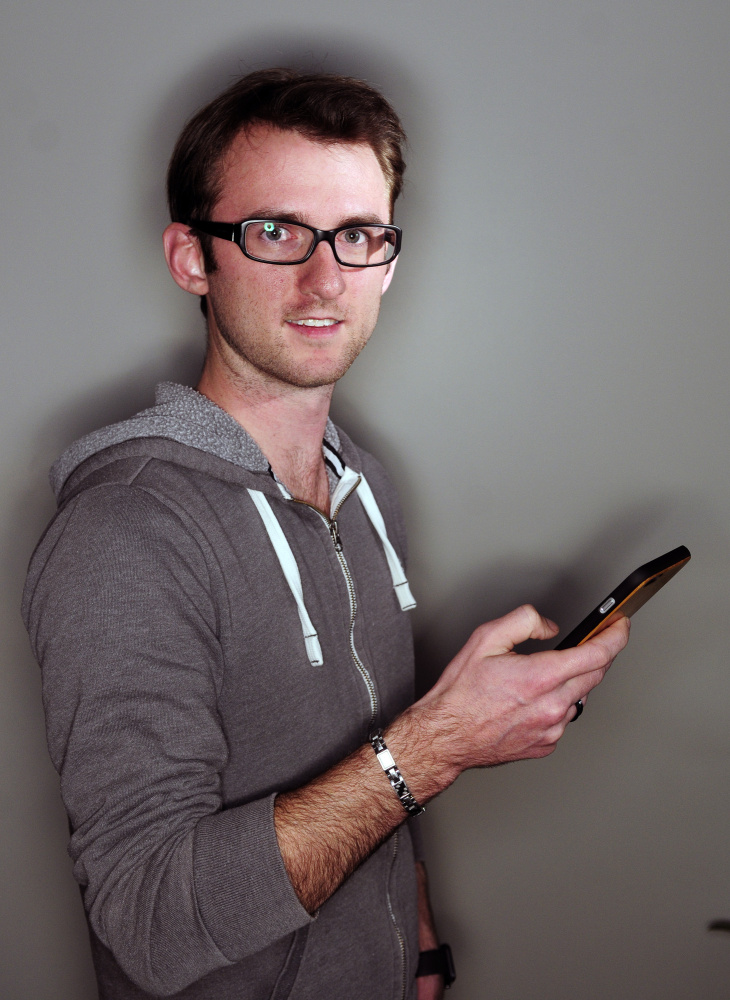 Chris Voynik, who created the Ice-Berg app, poses for a portrait on Wednesday in Augusta.