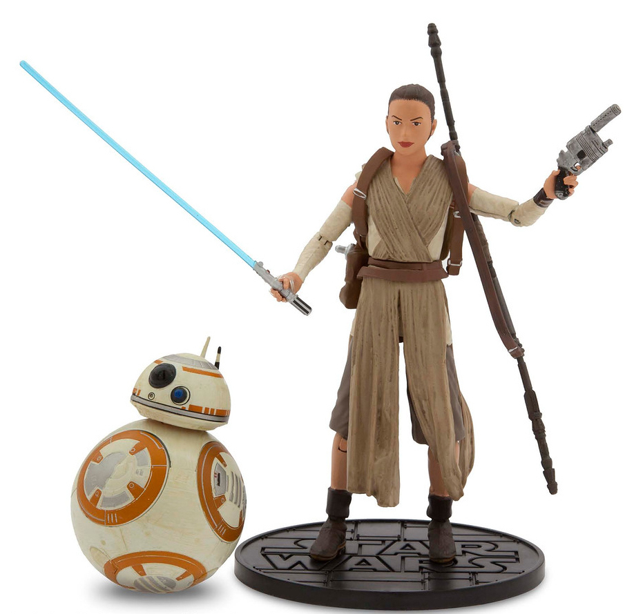 This photo provided by Disney Consumer Products shows Rey, right, and BB-8 Elite Series Die Cast Action Figures from “Star Wars: The Force Awakens” by Disney Store.