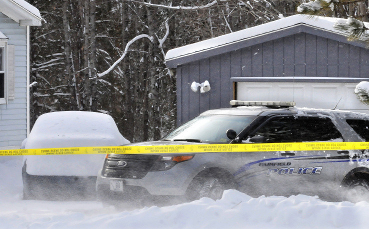 A Fairfield police cruiser on Wednesday is parked in front of a garage off Norridgewock Road where Maine State Police discovered what they described as the remains of a recent pregnancy.