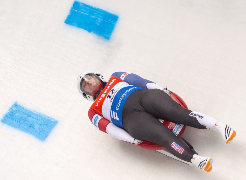 Julia Clukey competes during a World Cup race in Oberhof, Germany last year.