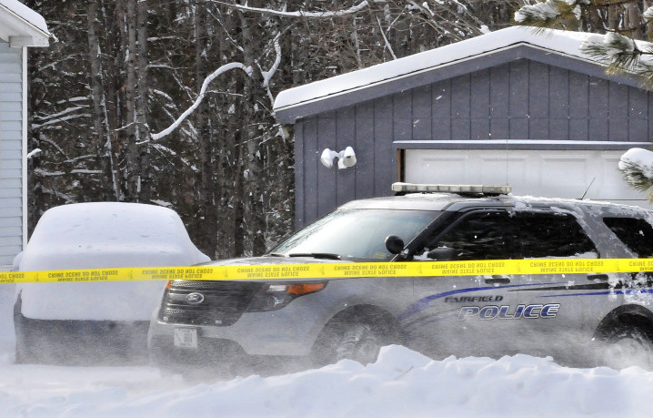 A Fairfield police cruiser on Wednesday was parked in front of a garage off Norridgewock Road, where Maine State Police discovered what they described as the remains of a full-term baby boy.