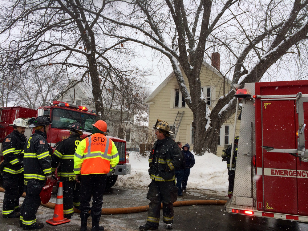 Firefighters from four agencies responded Monday to a report of a second-story fire at 88 Old Point Ave. in Madison.