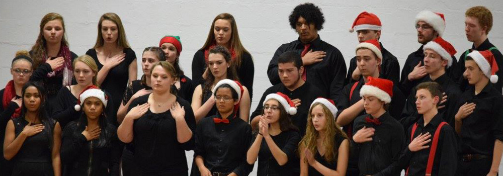 The Hall-Dale High School Jazz Choir performing at the winter concert in December. In front, from left, are Thea Sweet, Dani Sweet, Julia Stahlnecker, Becca Freed-Barlow, Anna Schaab, Annie Wilson, Will Fahy and Eli Smith. Middle row, from left, are Maggie Gross, Maggie Pomerleau, Lexi LaRochelle Amanda Peterson, Adrian Harrington, Eben Jovin, Jacob Crockett and Micah Thomas. In back, from left, are Grace Begin, Mari Smith Tess Gioia, Amanda Benner Josh Noreiga-Allen, Kierran Dionne, Liam Walp and Dean Jackman.