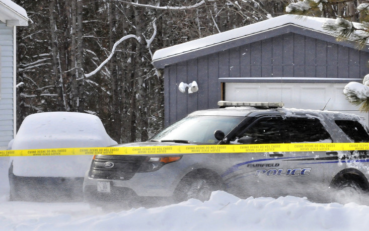 A Fairfield police cruiser is parked in front of the garage at 457 Norridgewock Road Jan. 13, where state police discovered the remains of a baby. Police are still investigating the case.