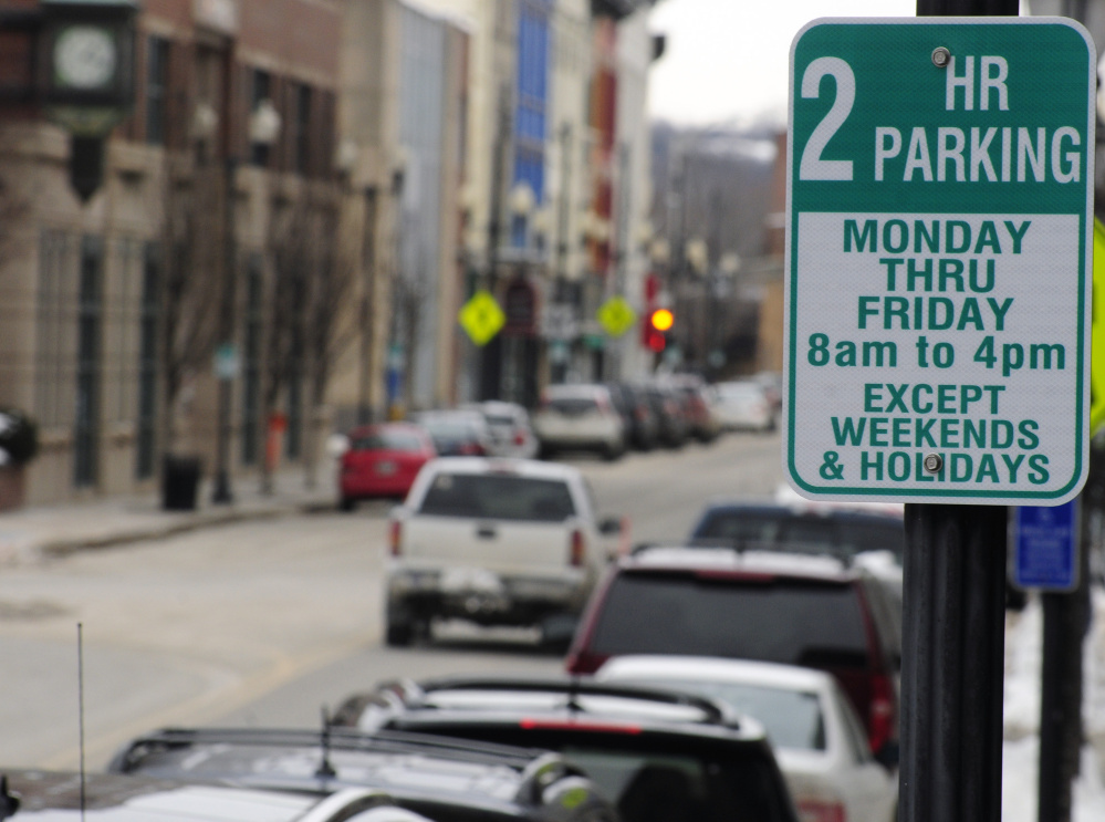 Most of the parking spots in downtown Augusta on Water Street now have a two-hour limit.