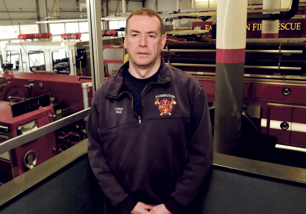 Farmington Fire Chief Terry Bell has urged the town to consider funding four full-time firefighter positions because of a dwindling number of volunteers on the town department.