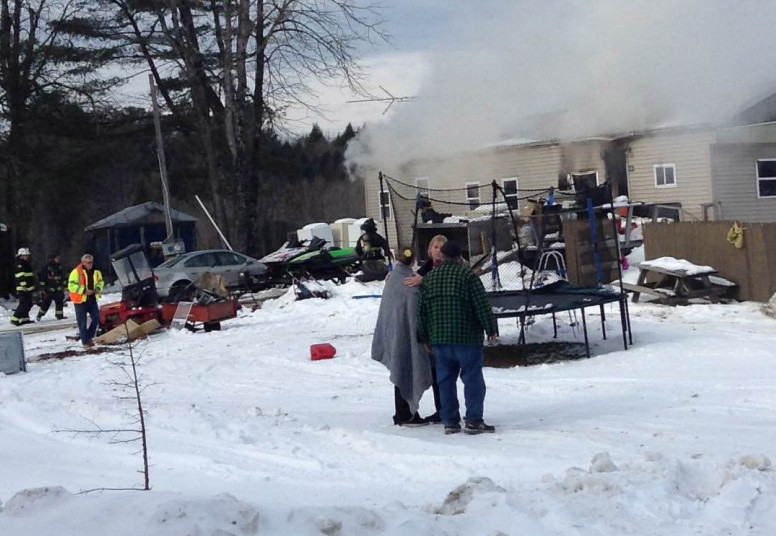 A mobile home fire on South Main Street in Athens Tuesday morning sent one woman to the hospital with burns.