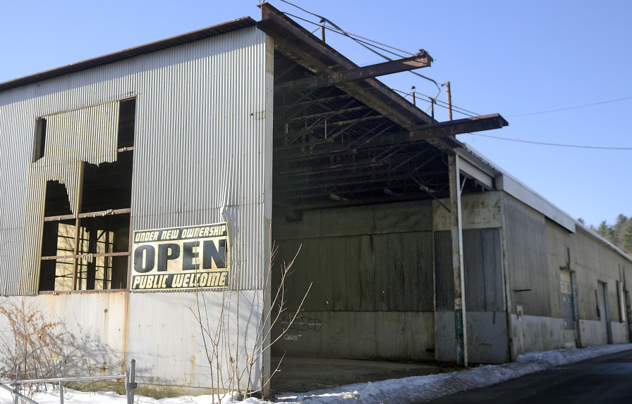 A former T.W. Dick fabrication building in Gardiner, shown in this Thursday photo, is targeted for redevelopment and a possible future as part of a new medical facility for MaineGeneral Health.
