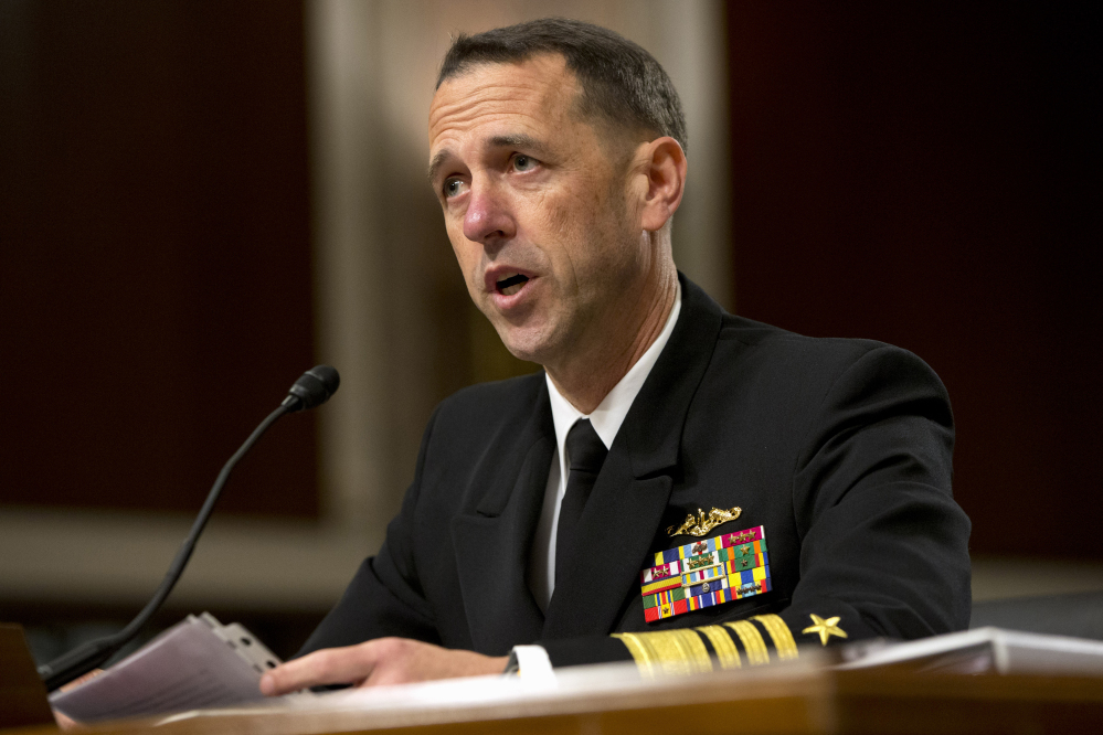 Navy Adm. John Richardson worries about North Korea making new advances in its nuclear weapons and missile programs.