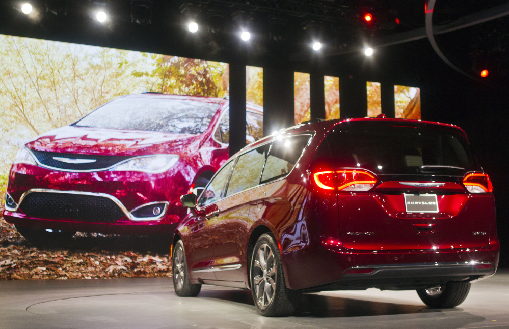 The 2017 Chrysler Pacifica minivan is unveiled Monday at the North American International Auto Show in Detroit.