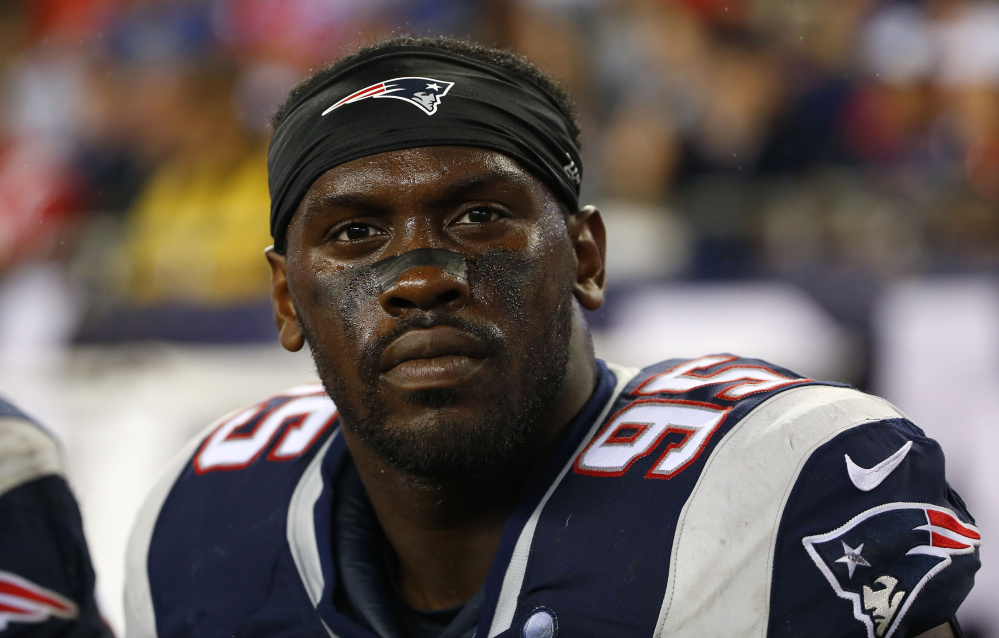 The New England Patriots have traded Chandler Jones, who ranked fifth in the NFL in sacks last season, to the Arizona Cardinals.
Associated Press file photo