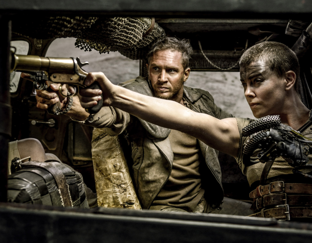 Tom Hardy and Charlize Theron appear in “Mad Max: Fury Road,” which received 10 Oscar nominations, including best picture and best director.