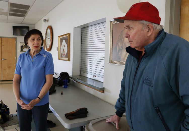 Diane and Rodney Anderson, at the Wells & Ogunquit Center, discuss Lucie McNulty, whose death in her Wells home went undetected for more than two years. "You should keep in touch with your neighbors,” said Diane Anderson, who teaches line dancing at the senior center. 