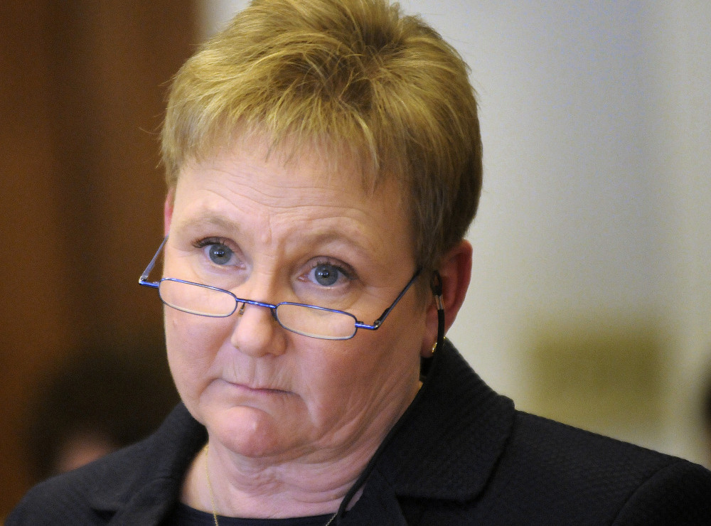 Cynthia Montgomery, chief legal counsel for Gov. Paul LePage, answers questions Tuesday from members of the Legislature’s Judiciary Committee during her confirmation hearing for a District Court judgeship.