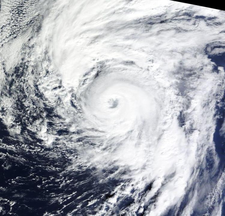 A satellite image acquired on Thursday shows Hurricane Alex over the Atlantic Ocean.