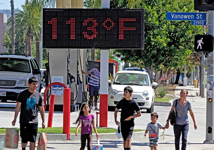 A  thermometer reading 113 degrees Fahrenheit in the Canoga Park section of Los Angeles. The National Oceanic Atmospheric Administration (NOAA) and NASA announced Wednesday, Jan. 20, 2016, that 2015 was by far the hottest year in 136 years of record keeping. The Associated Press