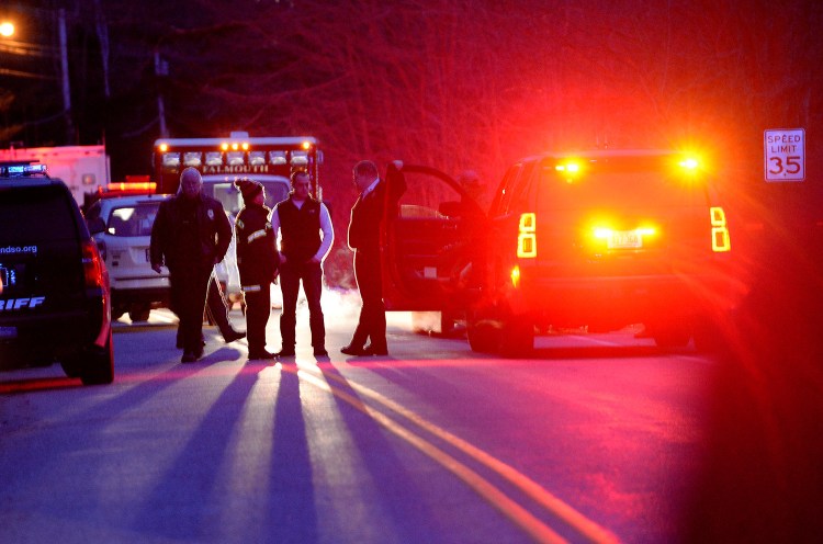 Police block Winn Road in Falmouth late Wednesday afternoon.