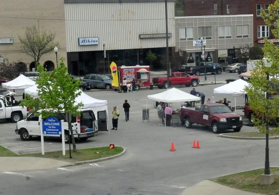 In this May 2014 file photo, the area of The Concourse is seen along downtown Main Street where the farmers market typically sets up every Thursday afternoon from April to November. The Waterville City Council on Tuesday took its first vote to approve selling part of the city-owned lot to Colby College, which has proposed building a student dormitory downtown.