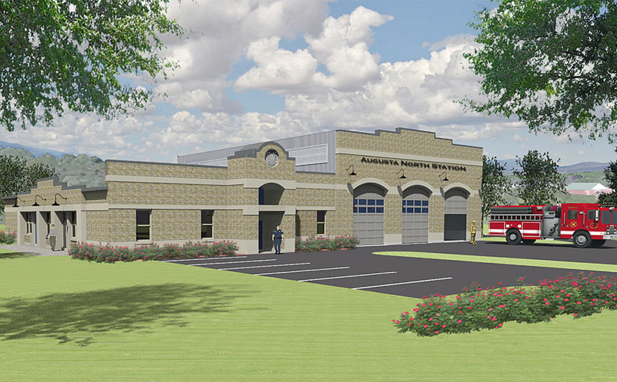 An artist’s rendering of the planned fire station in north Augusta that will be built near the intersection of Anthony Avenue and Leighton Road.