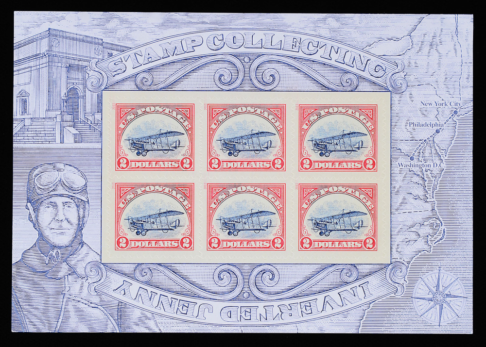 The Postal Service printed a run of inverted Jenny stamps in 2013 to commemorate its worst printing error ever, in 1918: 100 upside-down Jenny stamps in a 2.2 million run of upright ones. In the 2013 run, USPS printed 2.2 million upside-down Jennys and 100 upright ones.
 